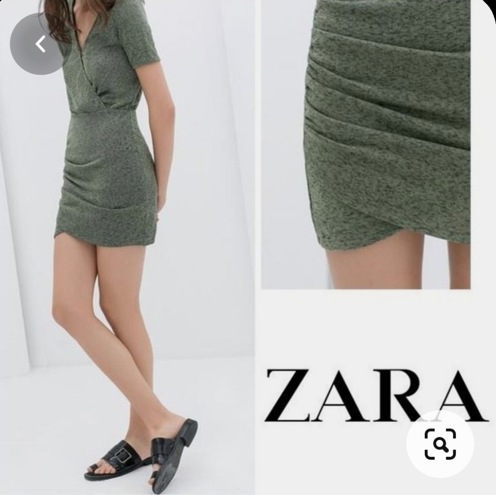 3/15 SALE Green Zara Wrap Bodycon Mini Dress Medium